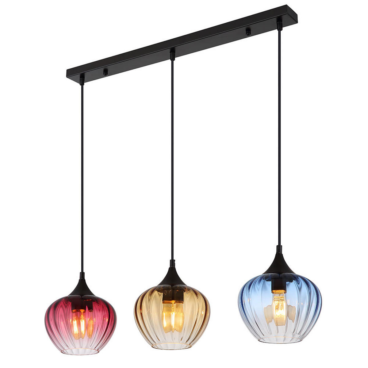 LED HÄNGELEUCHTE Metall Glas Bunt - Multicolor, Glas (80/18/150cm) - Globo Lighting
