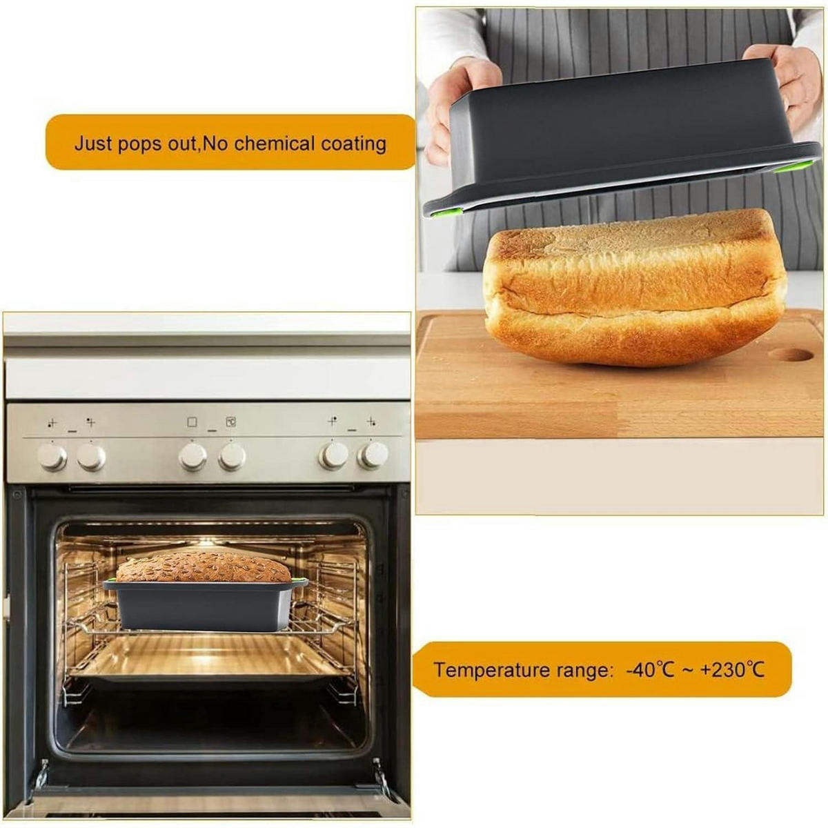 BROTBACKFORM Silikon Dunkelgrau 28 x 12 x 6.5 cm - Multicolor, Kunststoff (12.2/6.5/27.8cm)
