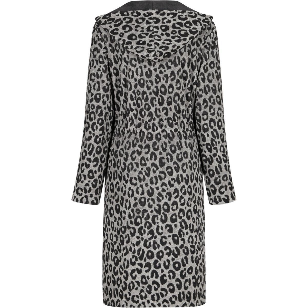 BADEMANTEL DAMEN KURZMANTEL MIT KAPUZE TWO-TONE LEO 851 BASALT - 77 - Grau, Textil (Snull) - Cawoe