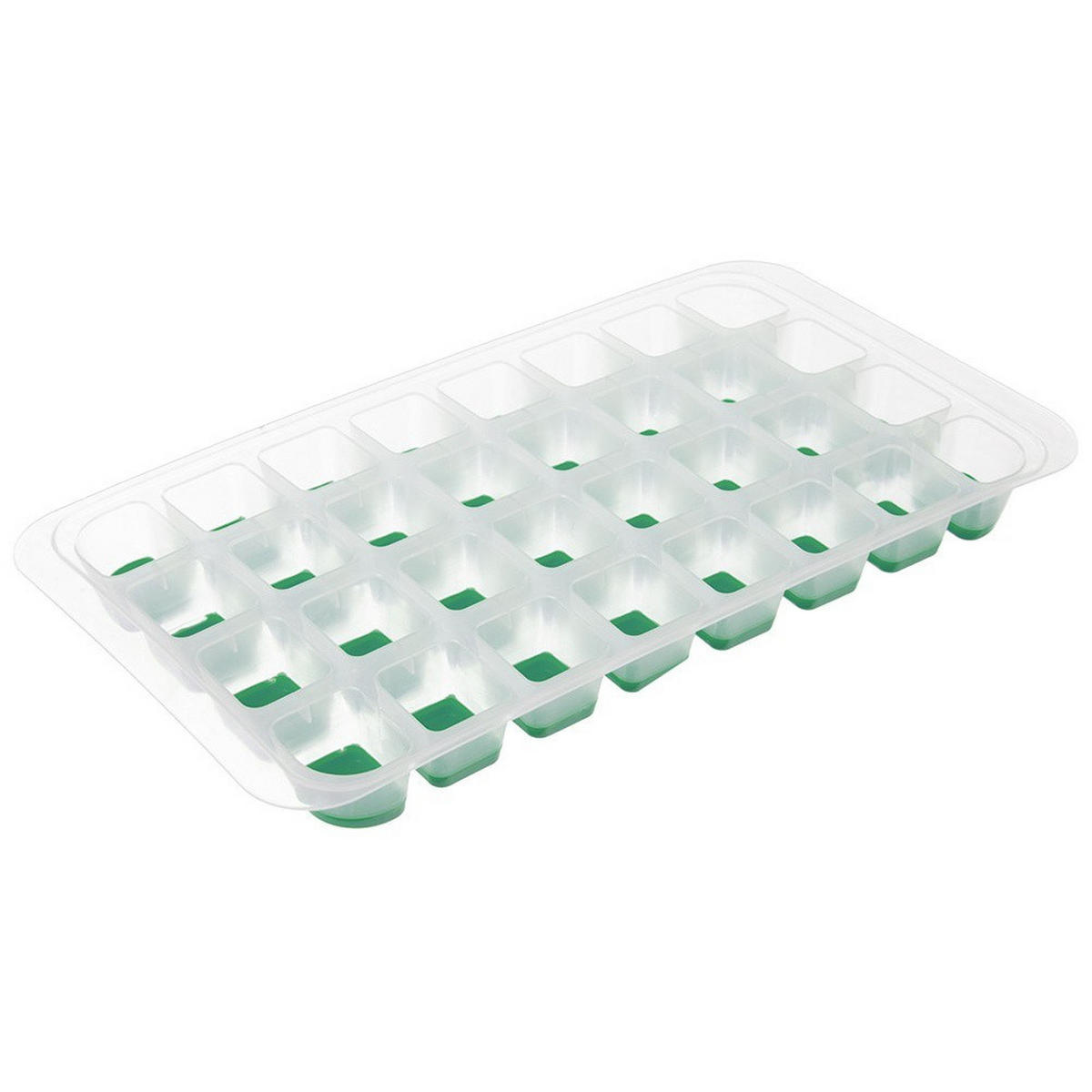 EISWÜRFELFORM Silikonboden für 32 Würfel Grün - Klar, Kunststoff (32.5/3/18cm) - Orion 
