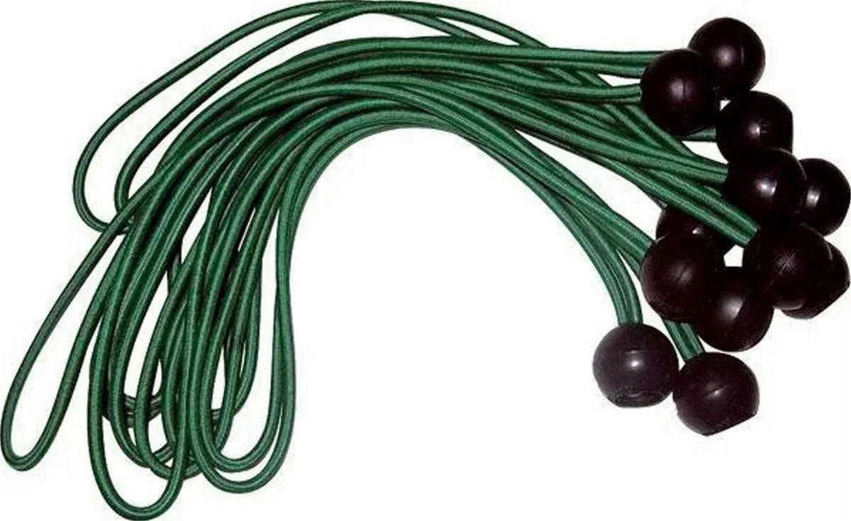 SCHNÜRE Kugelgummiband, 12er-Set, für Planen & Netze - Grün, Kunststoff (14/8/8cm) - Westfalia