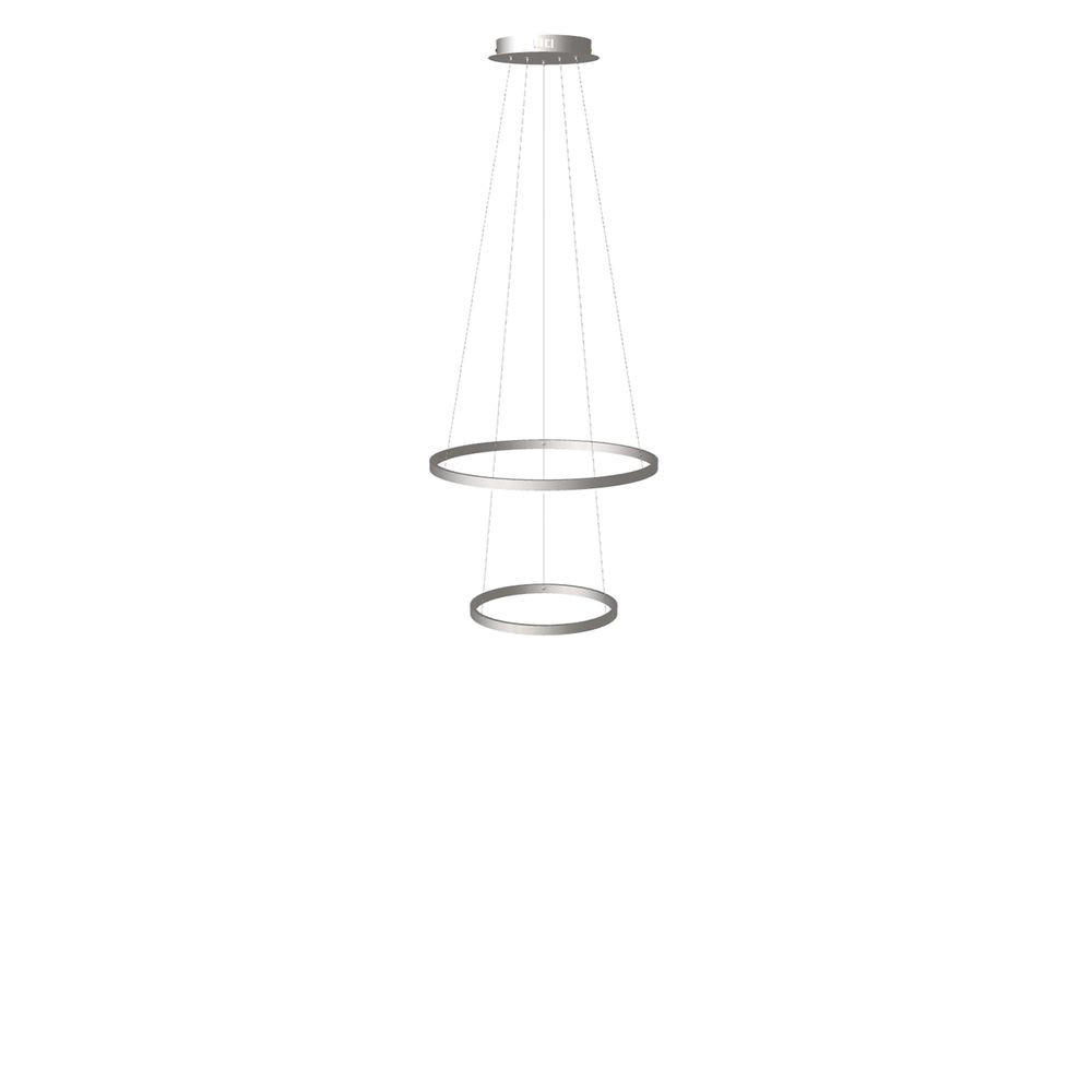LED-HÄNGELAMPE 2er Ring Aluminium Ø 60 | 40cm - Alufarben, Metall (1.3/60/3.3cm) - s.luce