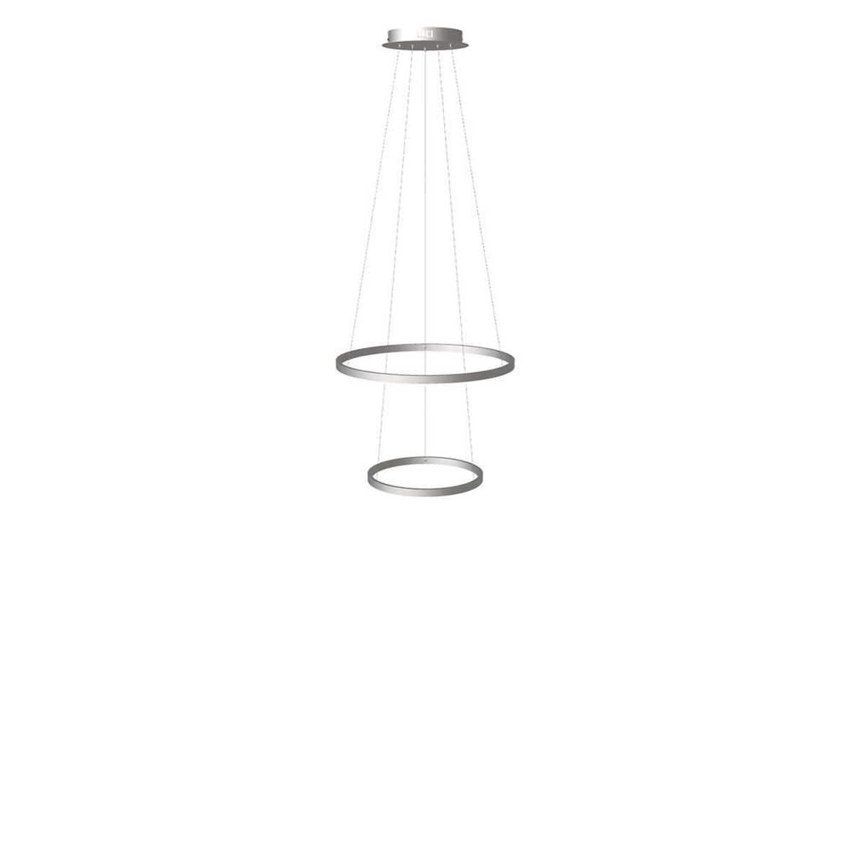 LED-HÄNGELAMPE 2er Ring Aluminium Ø 60 | 40cm - Alufarben, Metall (1.3/60/3.3cm) - s.luce
