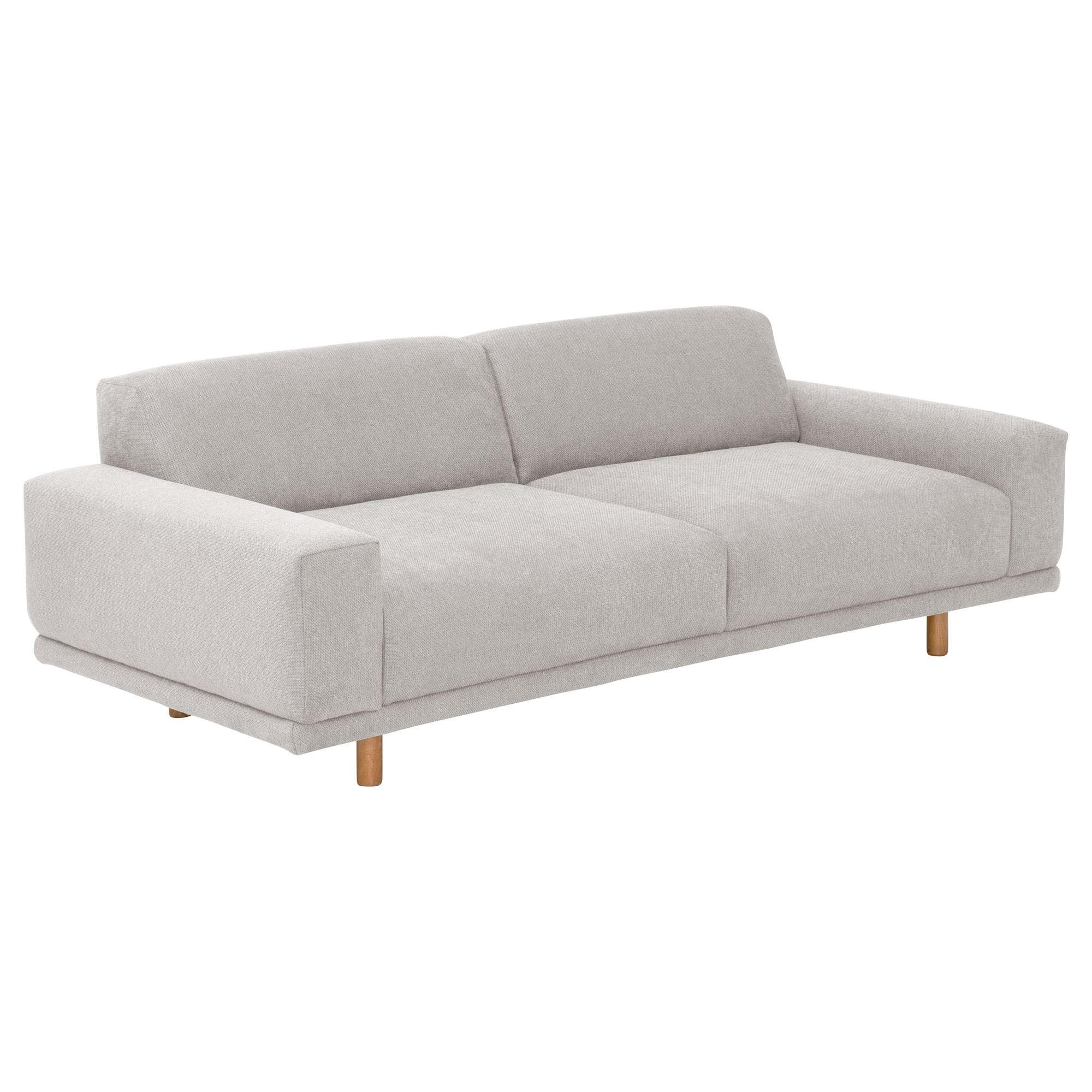 SOFA 2,5-Sitzer Kattryna Flachgewebe silber - Silberfarben, Kunststoff (202/70/92cm) - 58aufmkessel