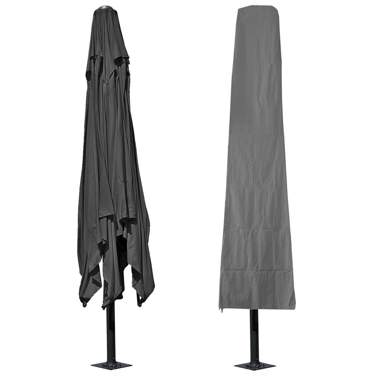 SCHIRMHÜLLE 370cm für-Marktschirm HxBxT 370x90x1cm anthrazit mit Reißverschluss - Anthrazit, Textil (90/370/1cm) - PROREGAL