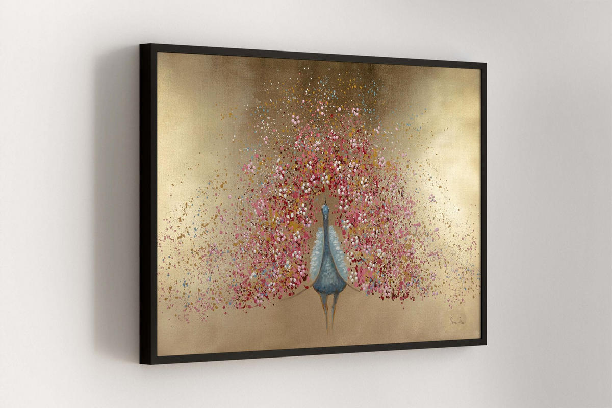 ÖLGEMÄLDE 120/80 cm - Pink/Goldfarben, Holz/Textil (120/80cm) - KUNSTLOFT