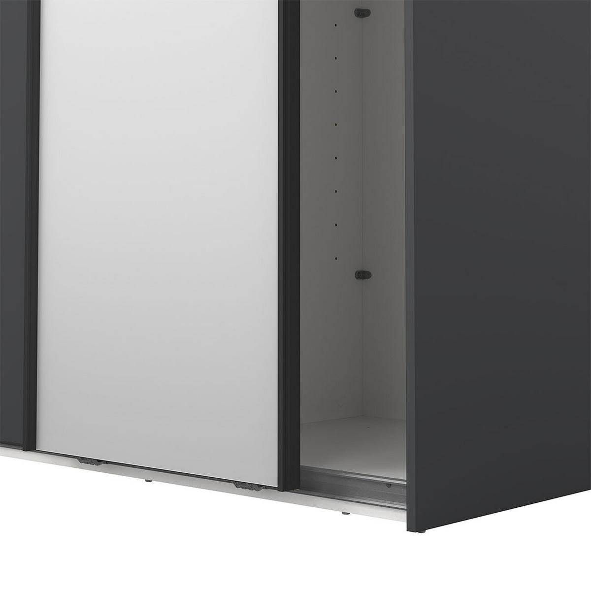 SCHIEBETÜRENSCHRANK, Como, Grau, Holzwerkstoff, 119 x 67 x 221 cm - Grau, Holzwerkstoff (119/221/67cm) - ebuy24