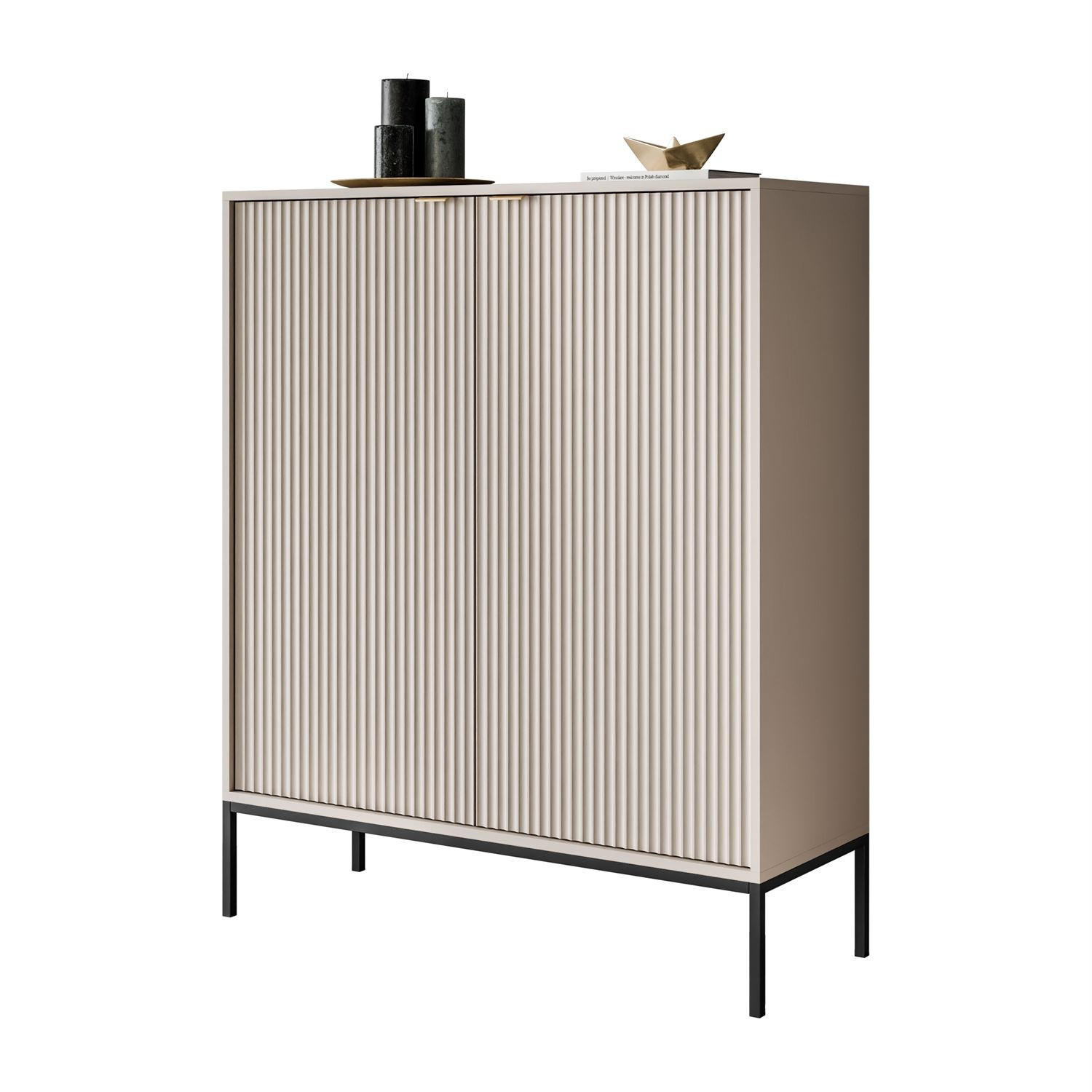 HIGHBOARD CORTADO K104 ZWEIFLUEGELIG KASCHMIR - Beige, Holzwerkstoff (104/125/39cm) - Lookway