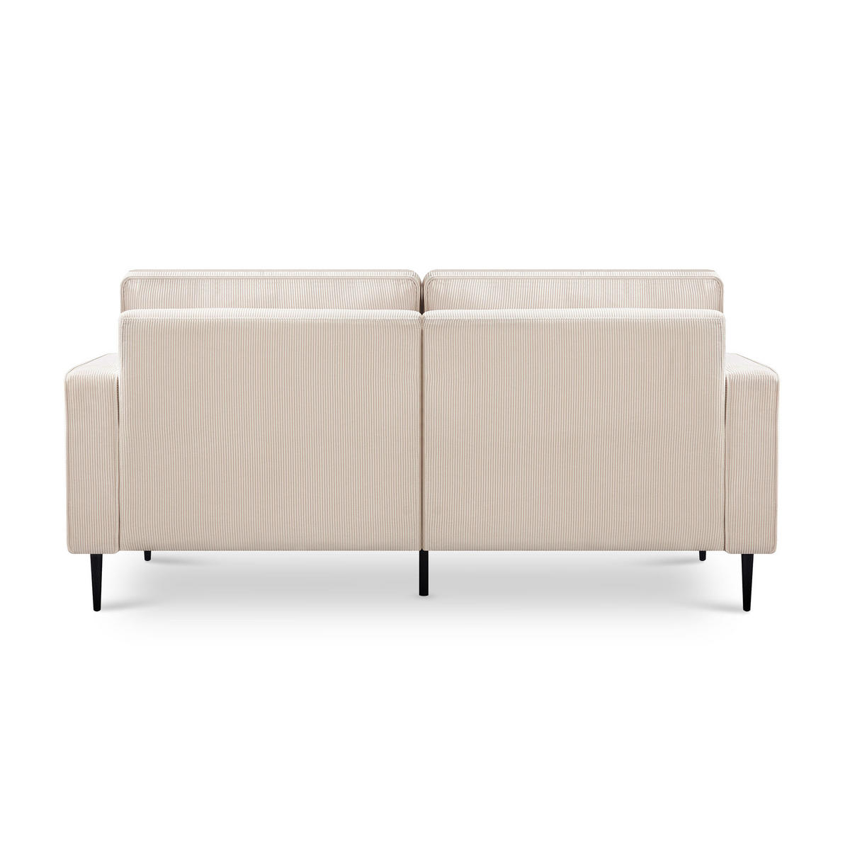 2-SITZER-SOFA Oskar Vintage beige Cord - Beige/Schwarz, Holz/Textil (173/83/92cm) - Sicaan