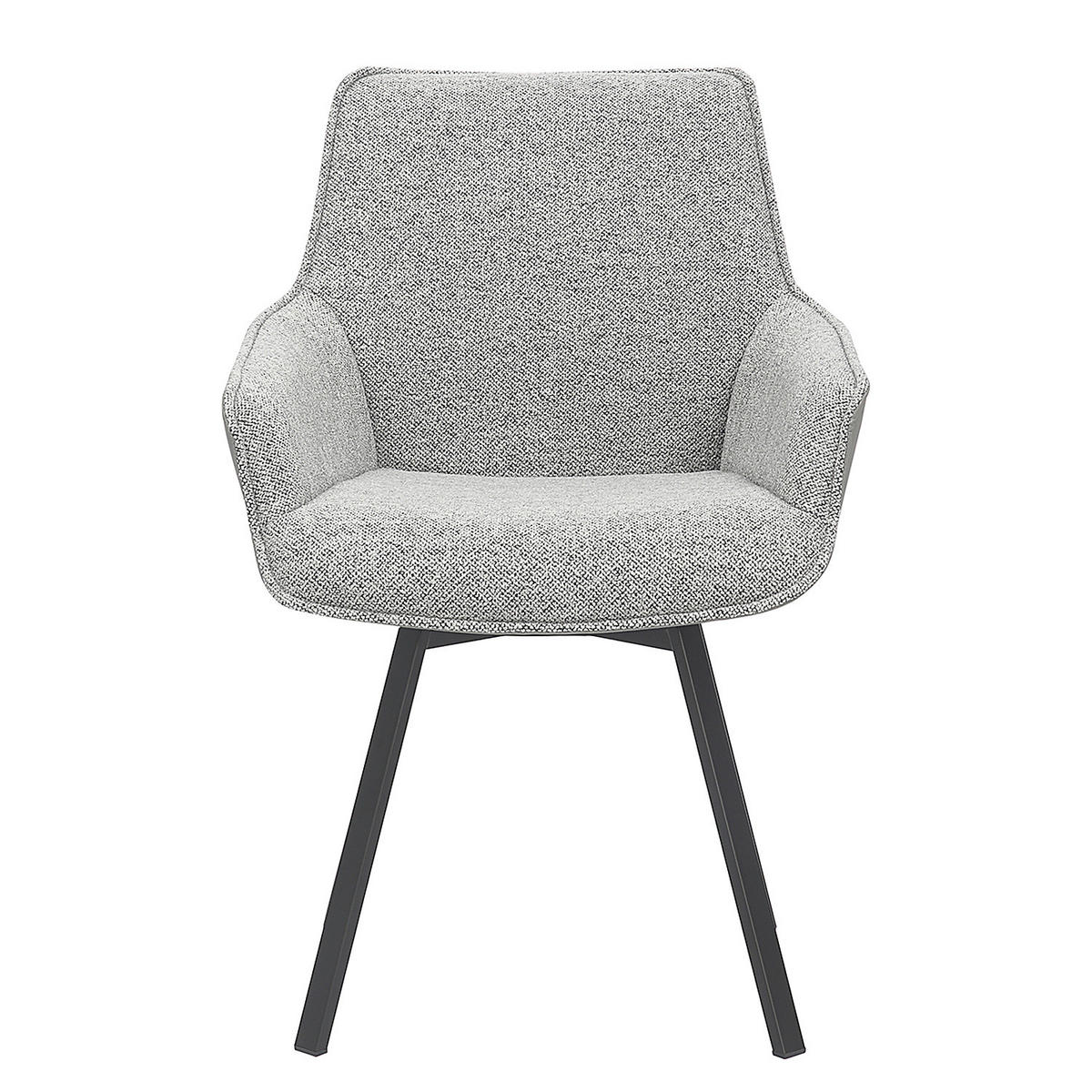 ARMLEHNENSTUHL - 2er-Set - Grau, Textil/Metall (57/87/63cm) - home24