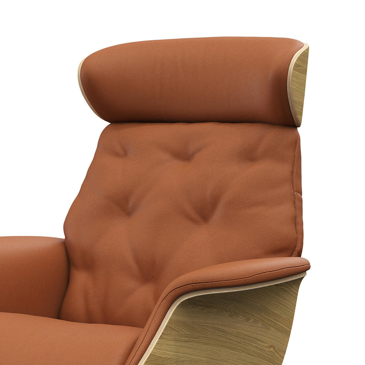 RELAXSESSEL - Echtleder - Kastanienfarben/Chromfarben, Leder/Metall (83/110/83cm) - home24