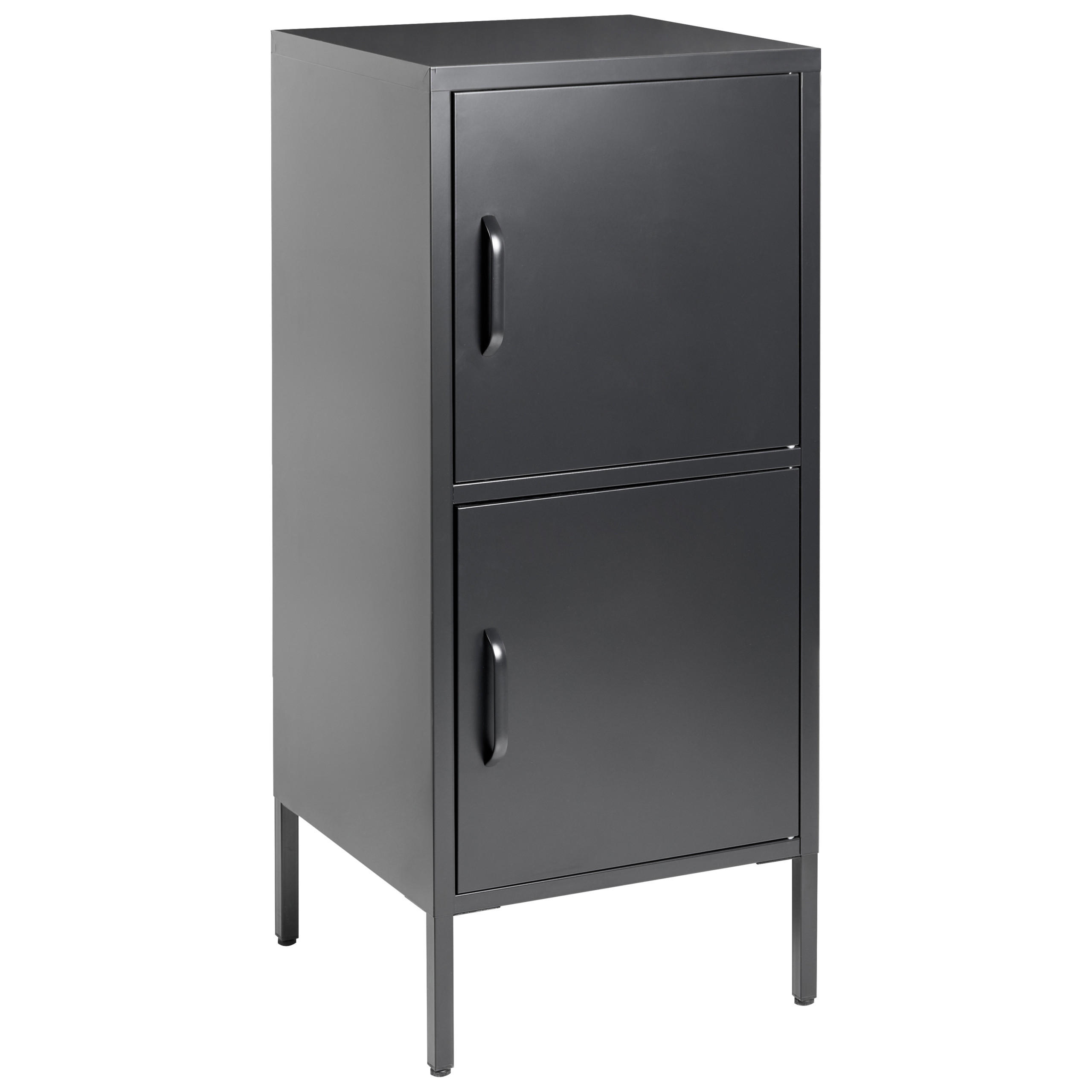 AKTENSCHRANK schwarz 2 Türen Huron - Schwarz, Metall (40/102/40cm) - Beliani