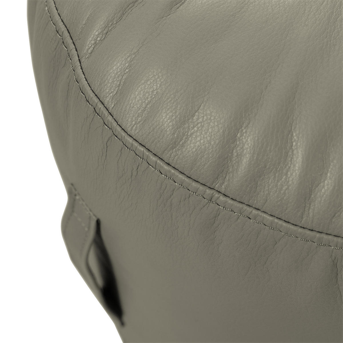 SITZHOCKER - Echtleder - Grau, Leder (43/45/43cm) - home24