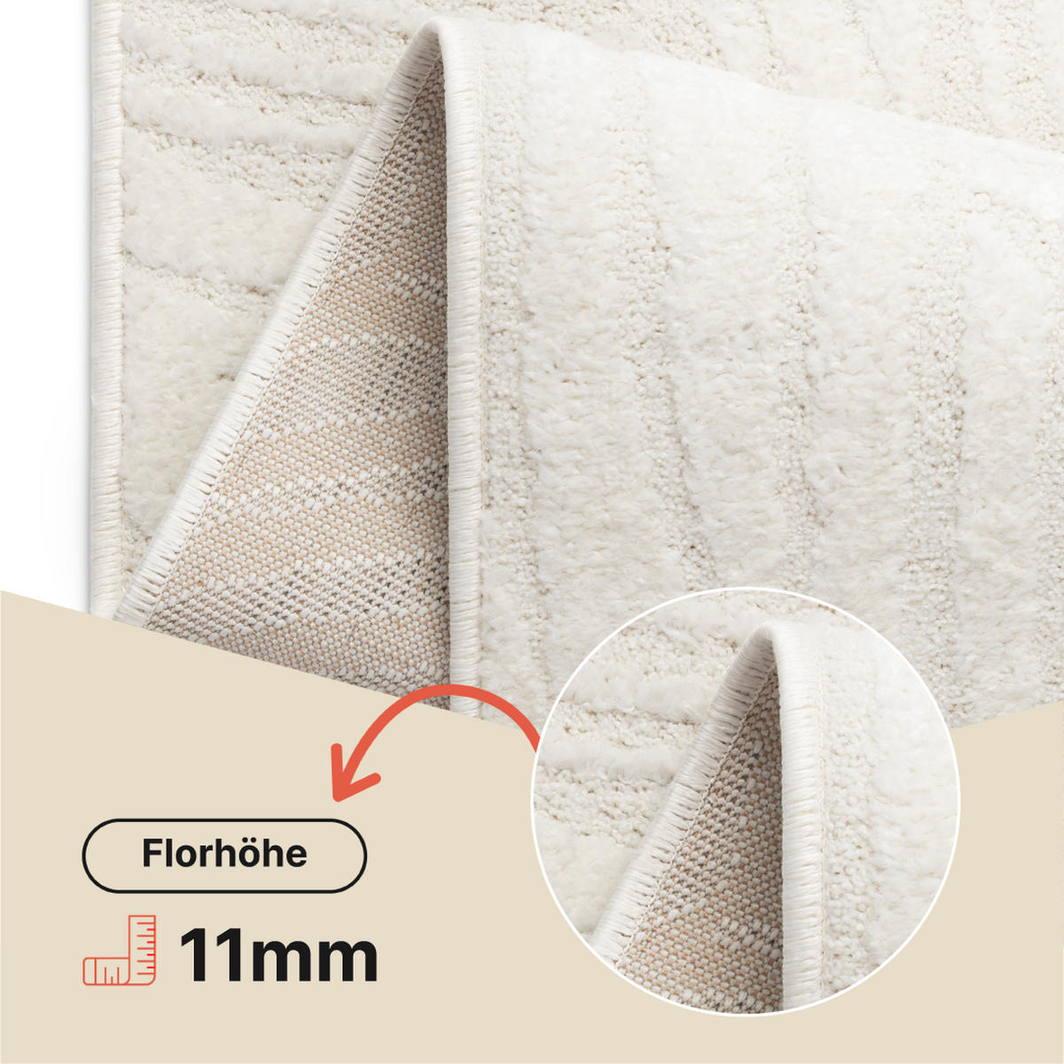 TEPPICH TERRA Creme 120/170 cm - Creme, Textil (120/170cm) - Tapiso