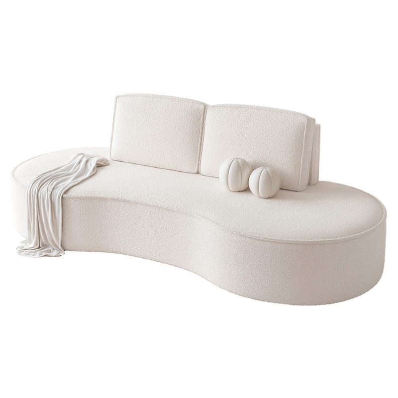 2-SITZER-SOFA SOFIA Bouclé-Stoff in Weiß - Weiß, Kunststoff/Textil (234/88/101cm) - Idohome