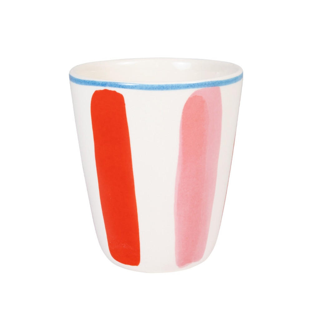 BECHER Streifen PR in Rot - 350 ml - Multicolor, Keramik (0.35L) - Blond Amsterdam