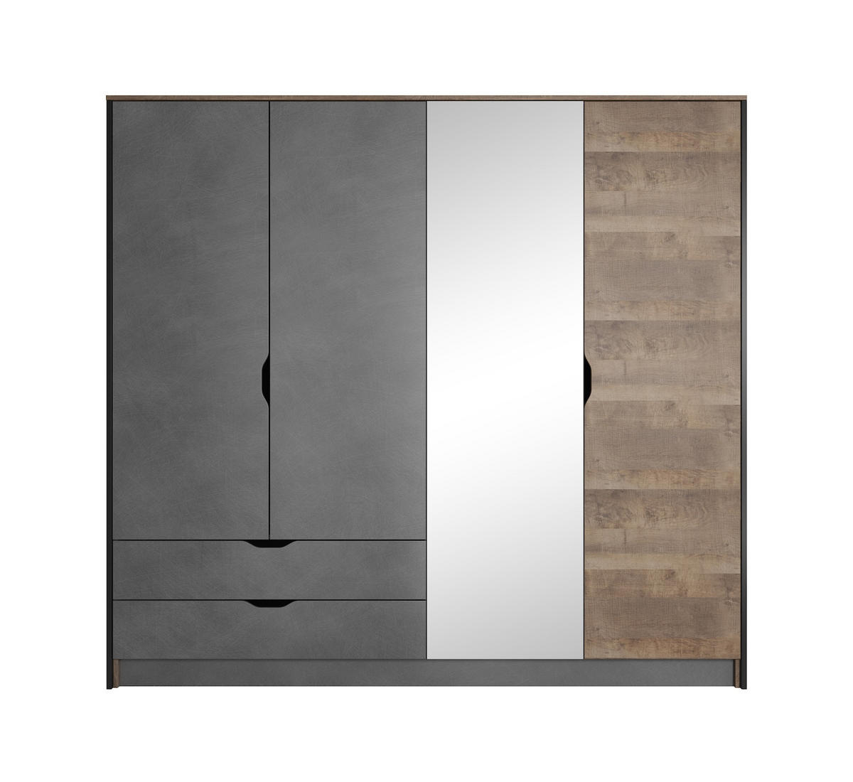 KLEIDERSCHRANK Arden Sand Grange Eiche - matera 220 cm / 56 cm / 204 cm - Braun/Grau, Holz/Holzwerkstoff (220/204/56cm) - Feldmann-Wohnen