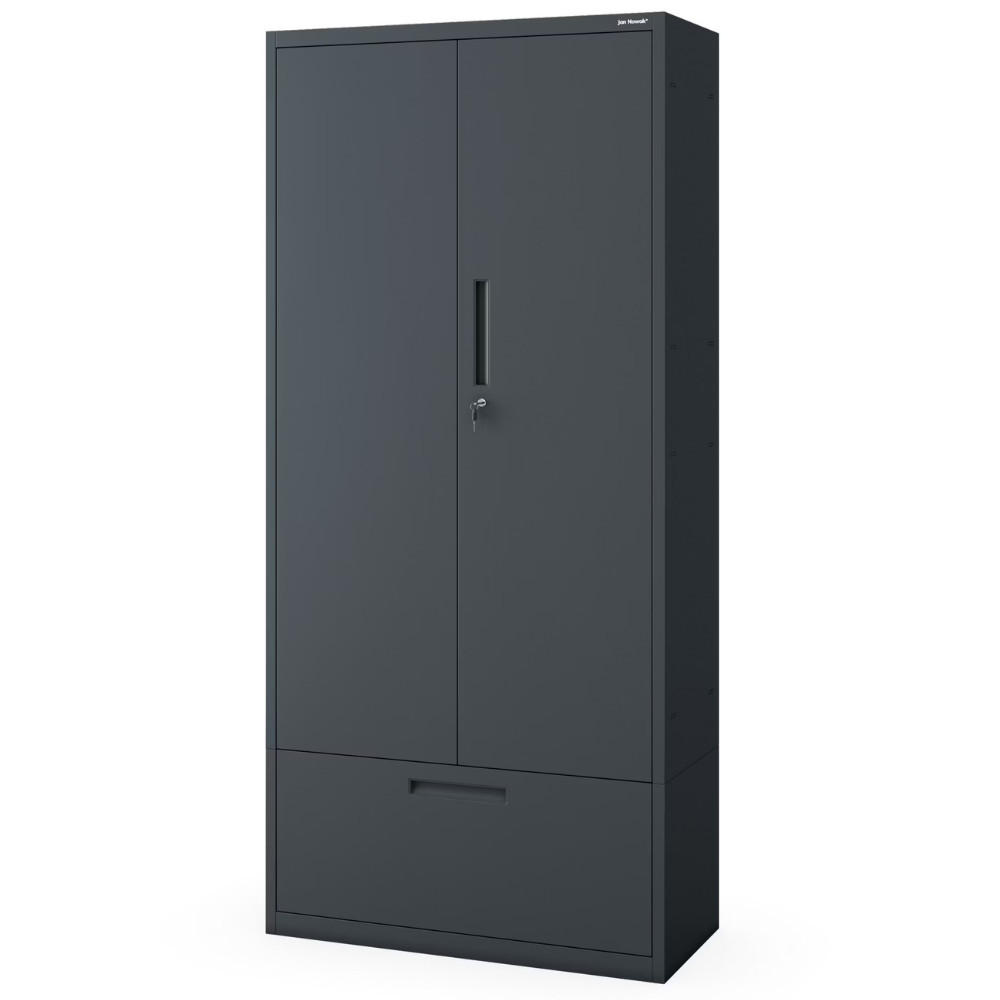 METALLSCHRANK mit Hohe Schublade RUEL 195x90x40cm Anthrazit - Anthrazit, Metall (90/195/40cm) - DELUKE