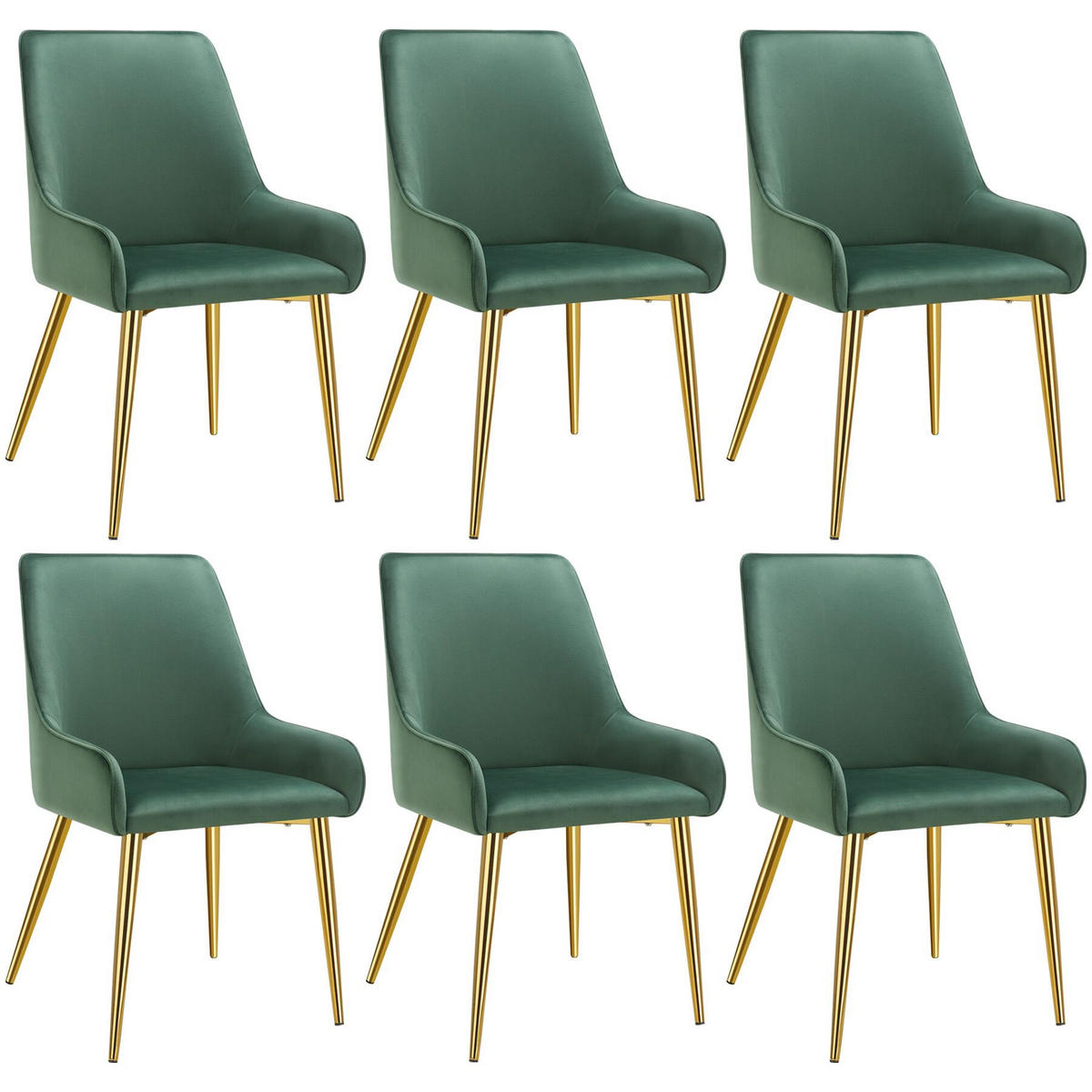 POLSTERSTUHL 6er Set Avane 52 x 61 x 89 cm grün - Grün, Textil (52/89/61cm) - tectake