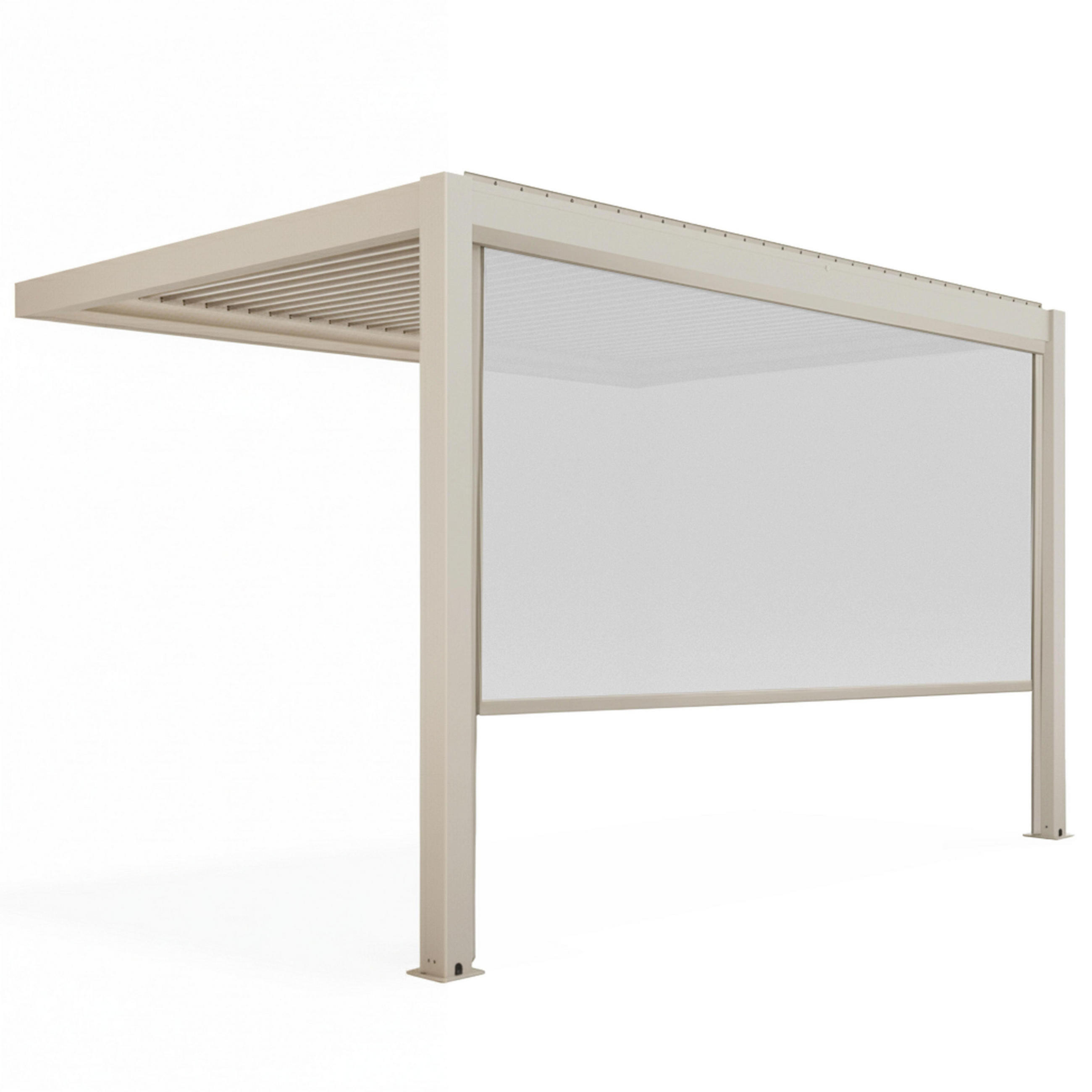 PERGOLA 3x4 m mit 1 Markise, Cremefarbe - Beige, Metall (281/257/403cm) - Oviala