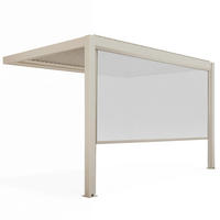 PERGOLA 3x4 m mit 1 Markise, Cremefarbe - Beige, Metall (281/257/403cm) - Oviala