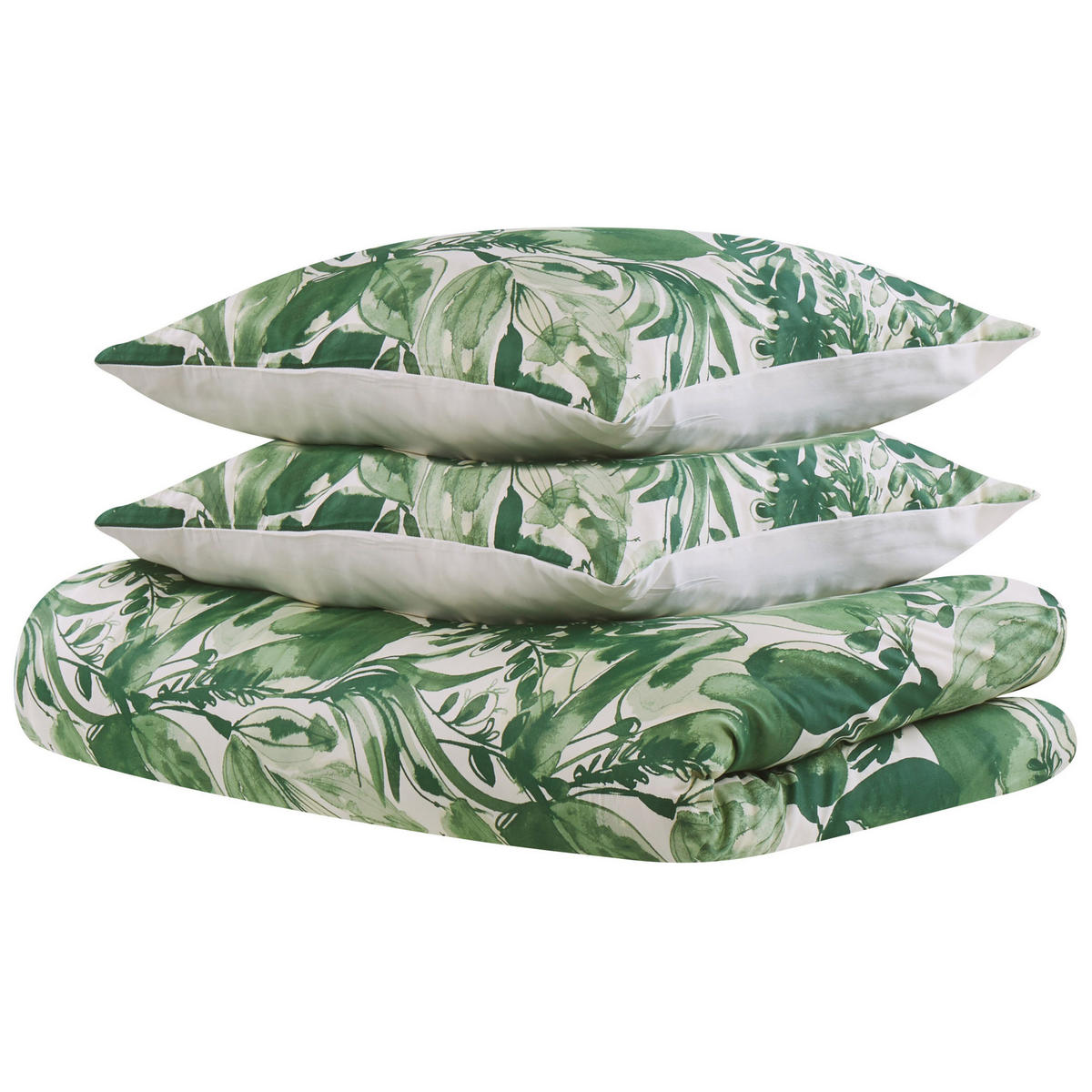 BETTWÄSCHE SET Greenwood 155x220 cm - Grün, Textil (155/220cm) - Beliani