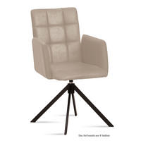 ARMLEHNSTUHL drehbar (8er-Set) Deeann 52x91x60 Schwarz/Natur - Schwarz/Naturfarben, Kunststoff (60/91/52cm) - 58aufmkessel