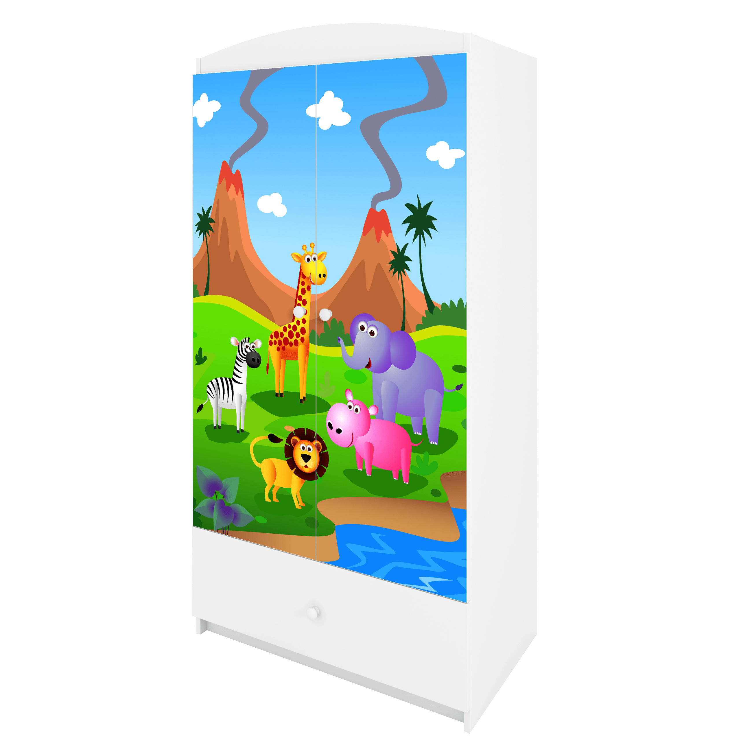 Thumbnail - Raumhirsch Furniture Kinderkleiderschrank, Weiß, Holzwerkstoff, 90x175x52 cm, Kinder- & Jugendzimmer, Kindermöbel, Kinde...