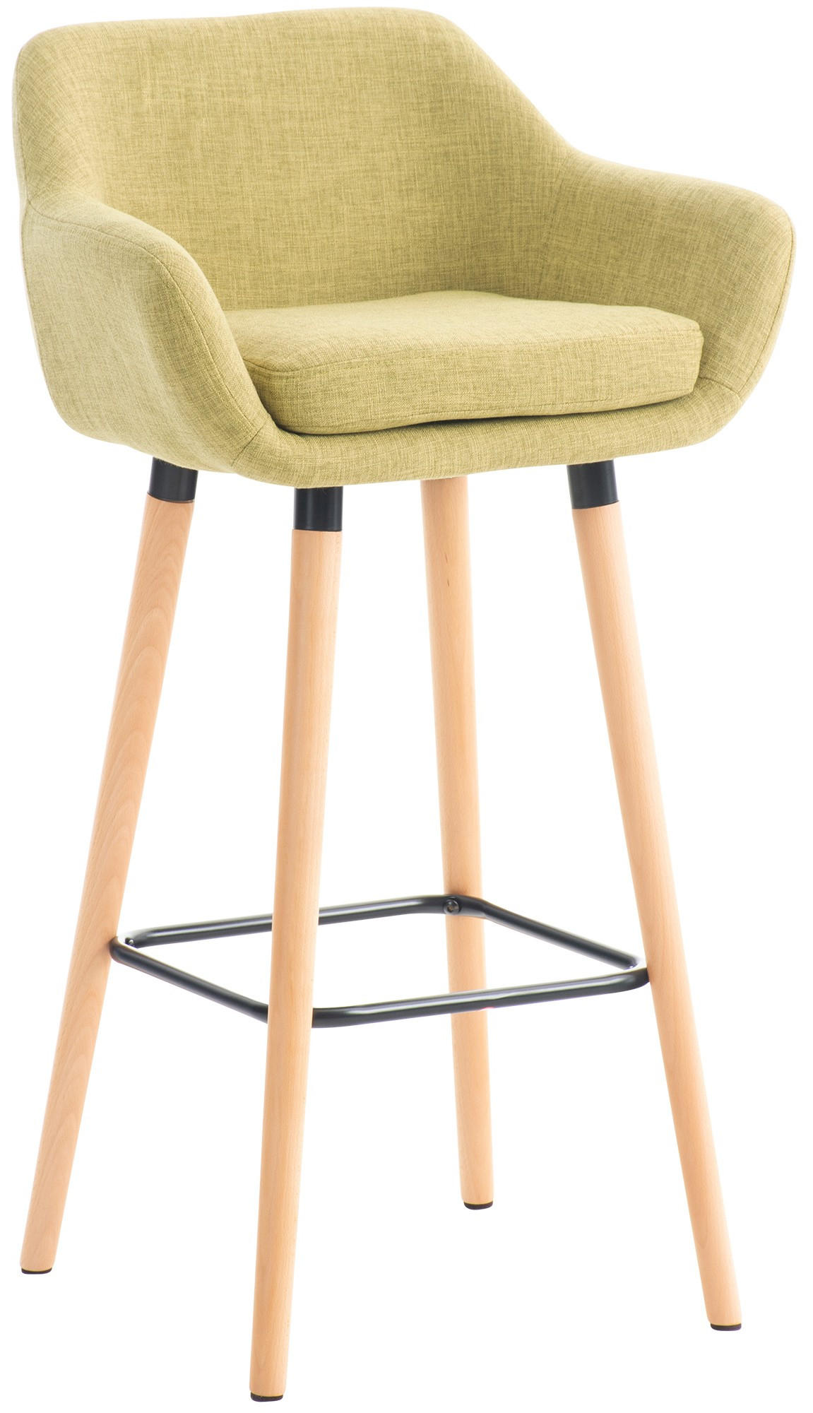BARHOCKER mit Lehne Hellgrün VILO Stoffbezug 99x55x46 cm - Hellgrün, Holz/Textil (55/99/46cm) - DELUKE