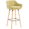 BARHOCKER mit Lehne Hellgrün VILO Stoffbezug 99x55x46 cm - Hellgrün, Holz/Textil (55/99/46cm) - DELUKE