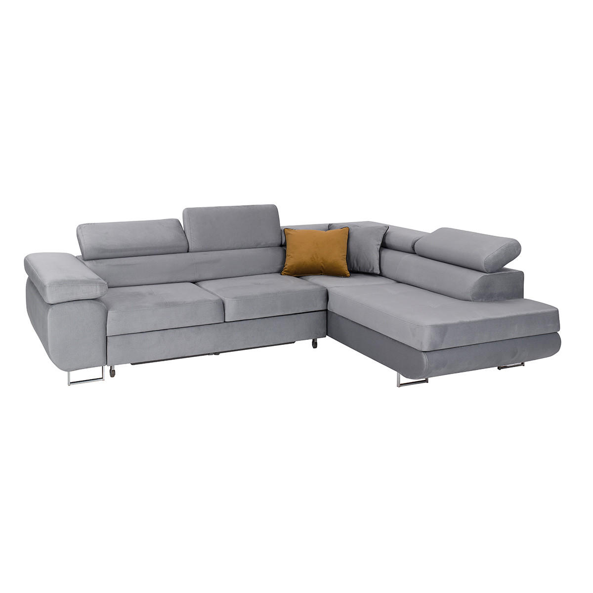 ECKSOFA Wilson 4 Sitzplätze Grau - Grau, Holzwerkstoff (271/201cm) - Petits-meubles