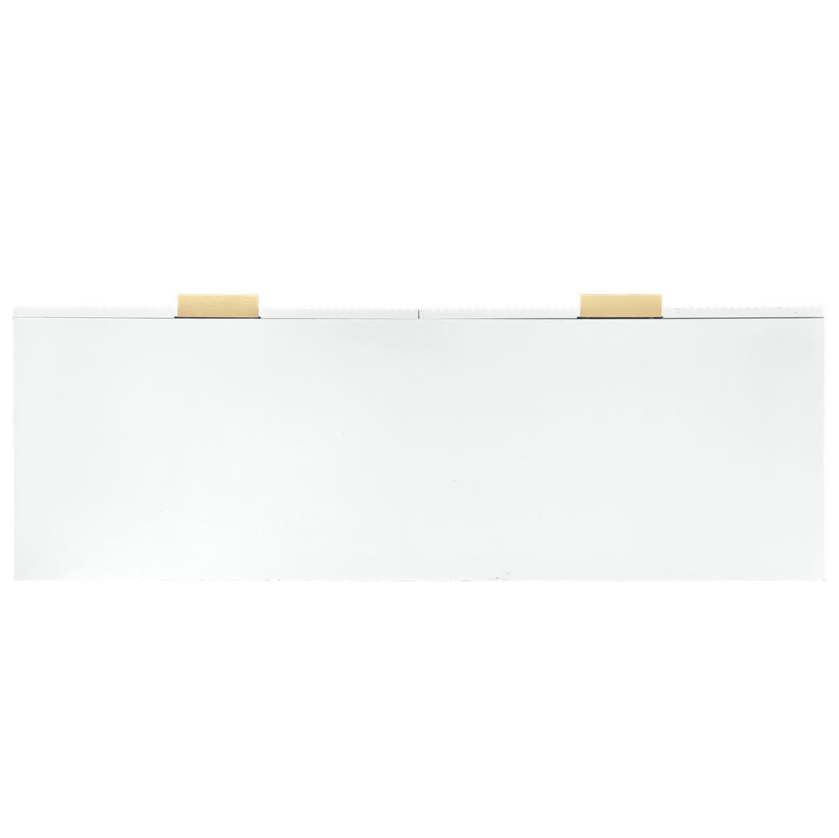 SIDEBOARD mit 6 Schubladen, mit goldenen Griffen und Beinen, modernes Wellendesign, 120/40/77 cm, Weiß - Weiß, Holzwerkstoff (120/40/70cm) - Redom