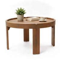 OUTDOOR Couchtisch | Ø70 x H40 cm - Braun, Holz (70/70/40cm) - Hometopia
