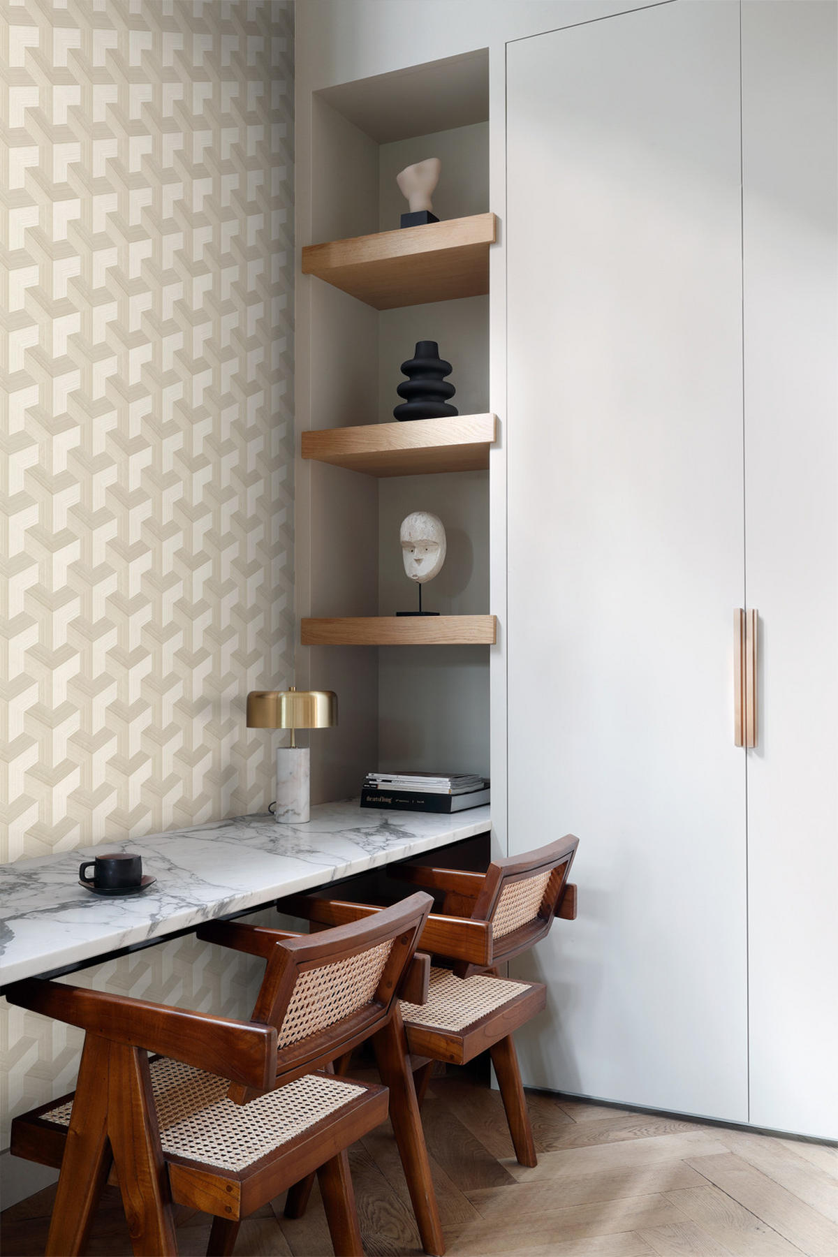 TAPETE 3D-Muster 50 x 900 cm - Beige, Papier (50/900cm) - Origin Wallcoverings