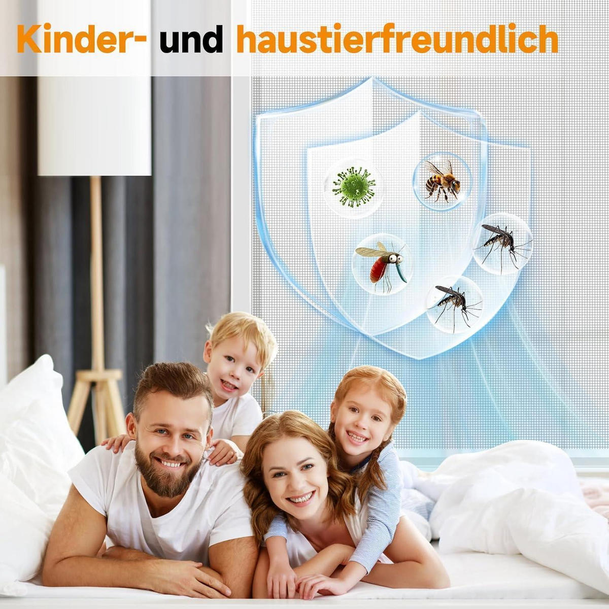 FENSTER-MOSKITONETZ mit Magneten 120 x 130 cm Weiß/Grau - Weiß, Kunststoff (2/120/130cm)