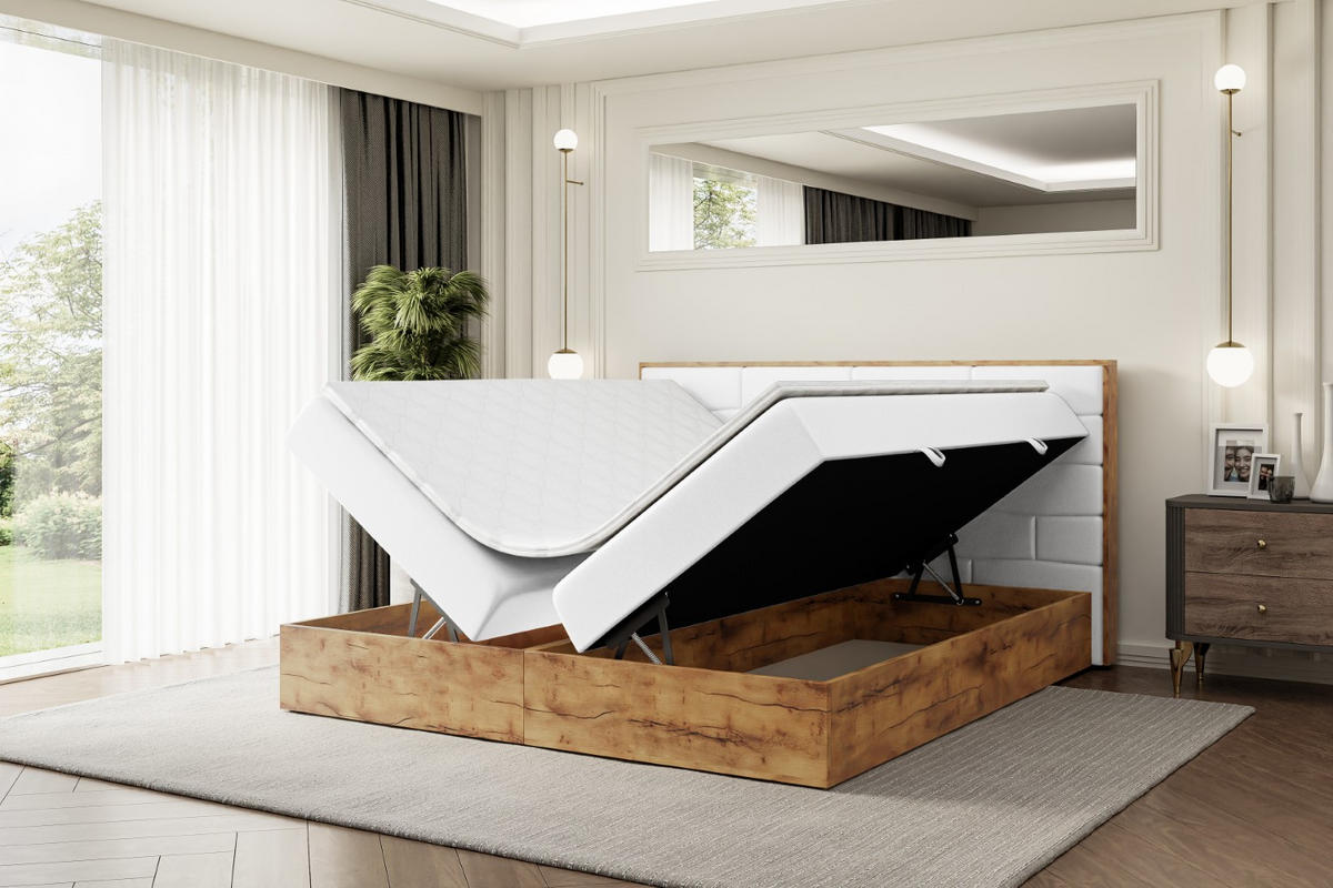BOXBETT mit Matratze H4 und Lattenrost - LOLLI8 - 120x200 - Weiß Hochglanz - Weiß, Holzwerkstoff/Kunststoff (120/200cm) - ALTDECOR