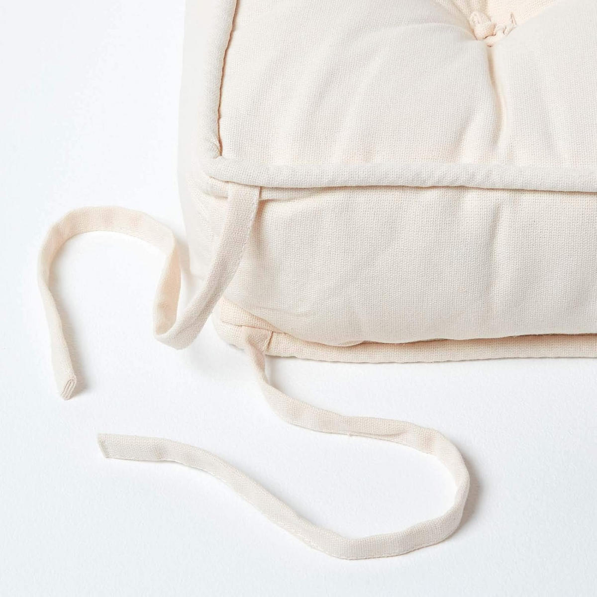 SITZKISSEN creme 40/40/10 cm – Stuhlkissen Baumwolle - Creme, Textil (40/40/10cm) - Homescapes