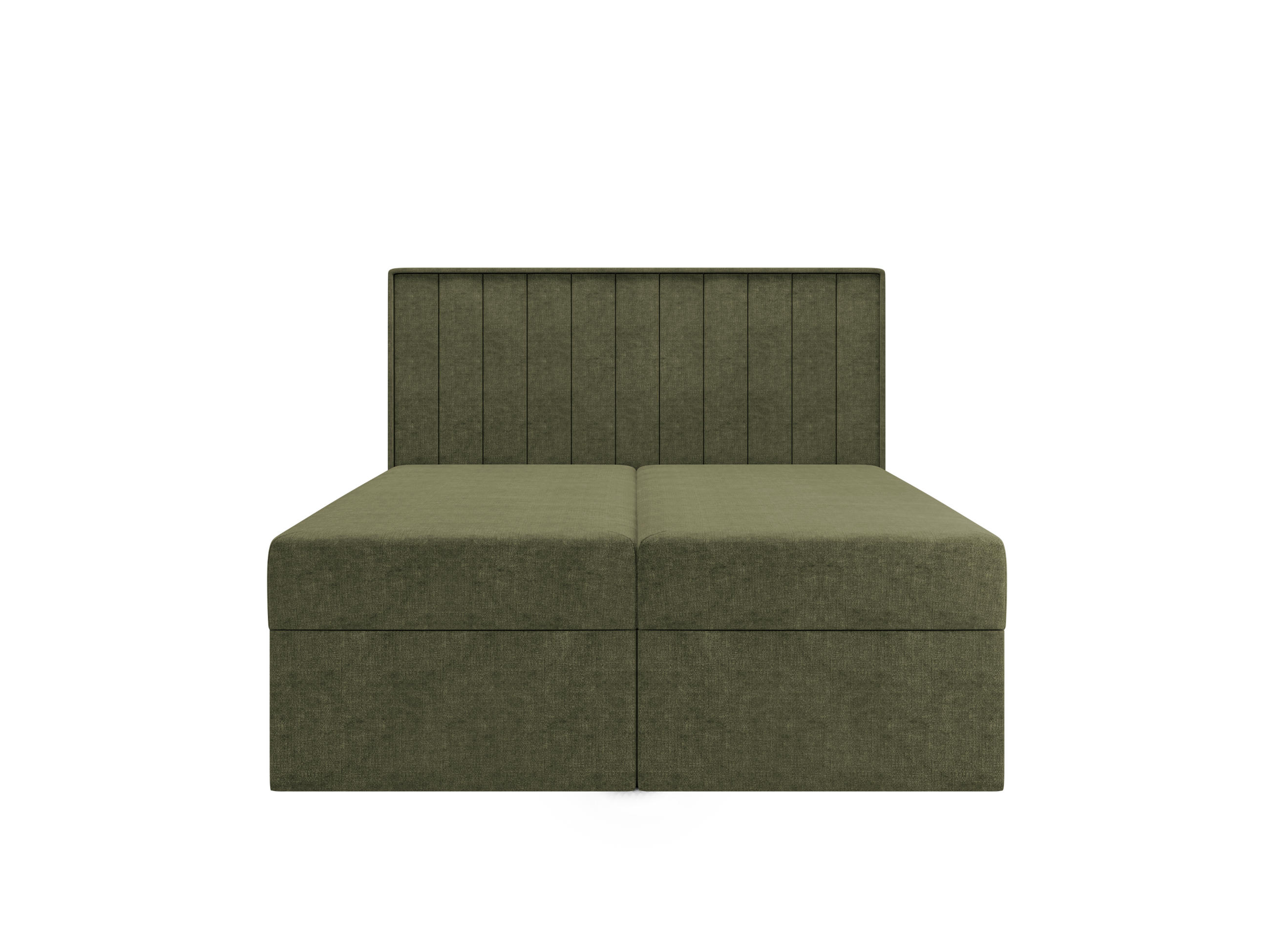 BOXBETT - Taschenmatratze + Topper 140x200 olivgrün Chenille - Olivgrün, Holz/Holzwerkstoff (140/200cm) - SIMKAM Furniture