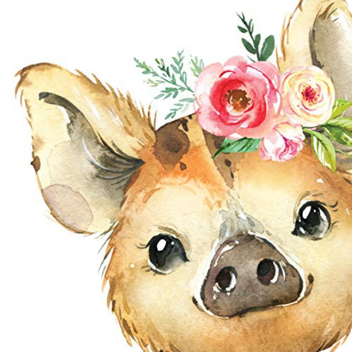 POSTER Set mit 4 Hyäne, Fuchs und Stinktier Reh A3 Rahmenlos - Klar, Papier (29.7/3cm) - Nacnic