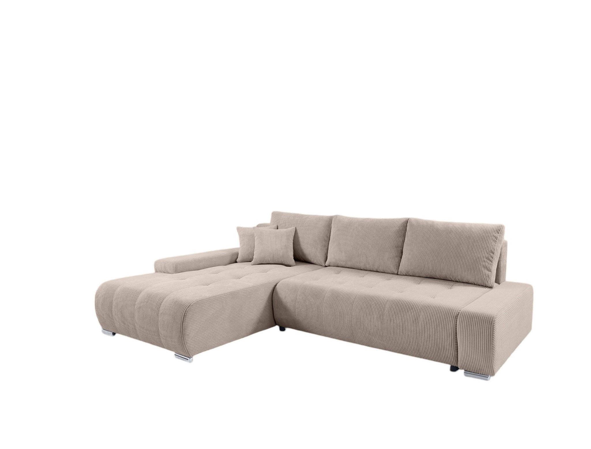 Fun Möbel Ecksofa Beige 265x185 cm