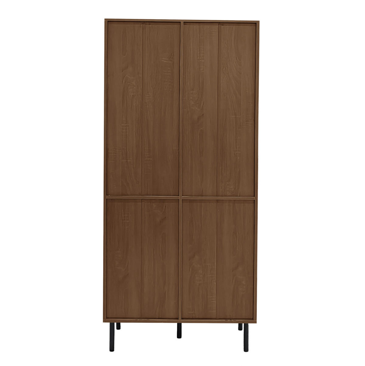 VITRINENSCHRANK aus MDF 75x35x164 cm in Nussbaumoptik mit Glasfront, 4 Schubladen und Stauraum - Walnussfarben, Holzwerkstoff (75.5/164.5/35cm) - IVMEU