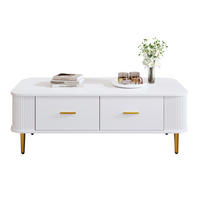 KONFERENČNÍ stolek, 105/51/38 cm bílý, MDF se 4 zásuvkami - bílá, kompozitní dřevo (105/51/38cm) - BEAOK