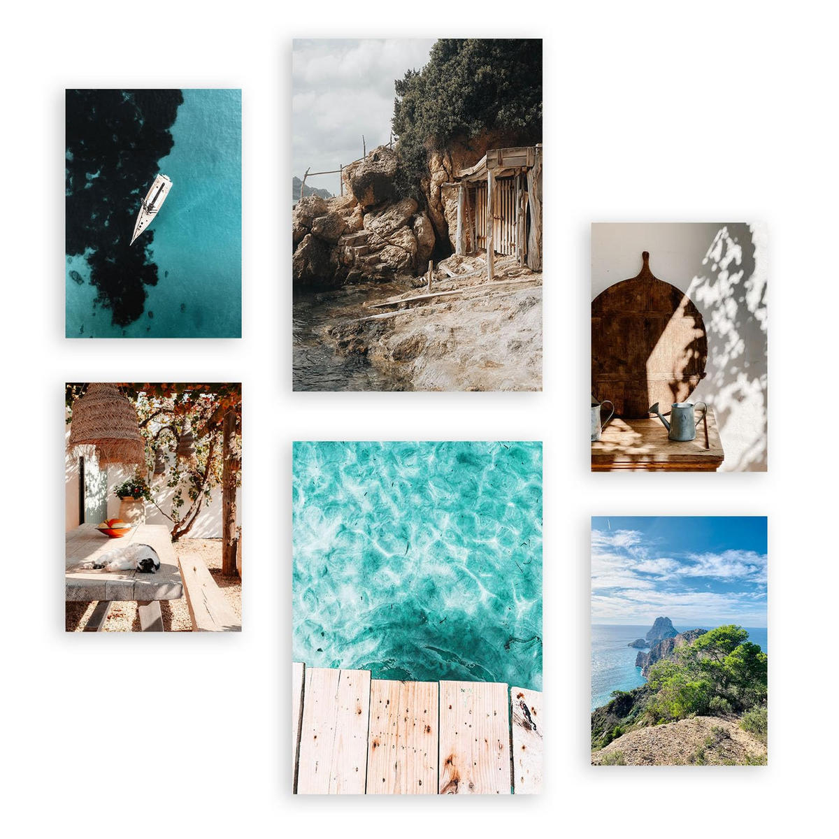 POSTER Set Mit 6 Ibiza Spanien 2 In Fotografie A3 & A4 Rahmenlos - Klar, Papier (29/3cm) - Nacnic