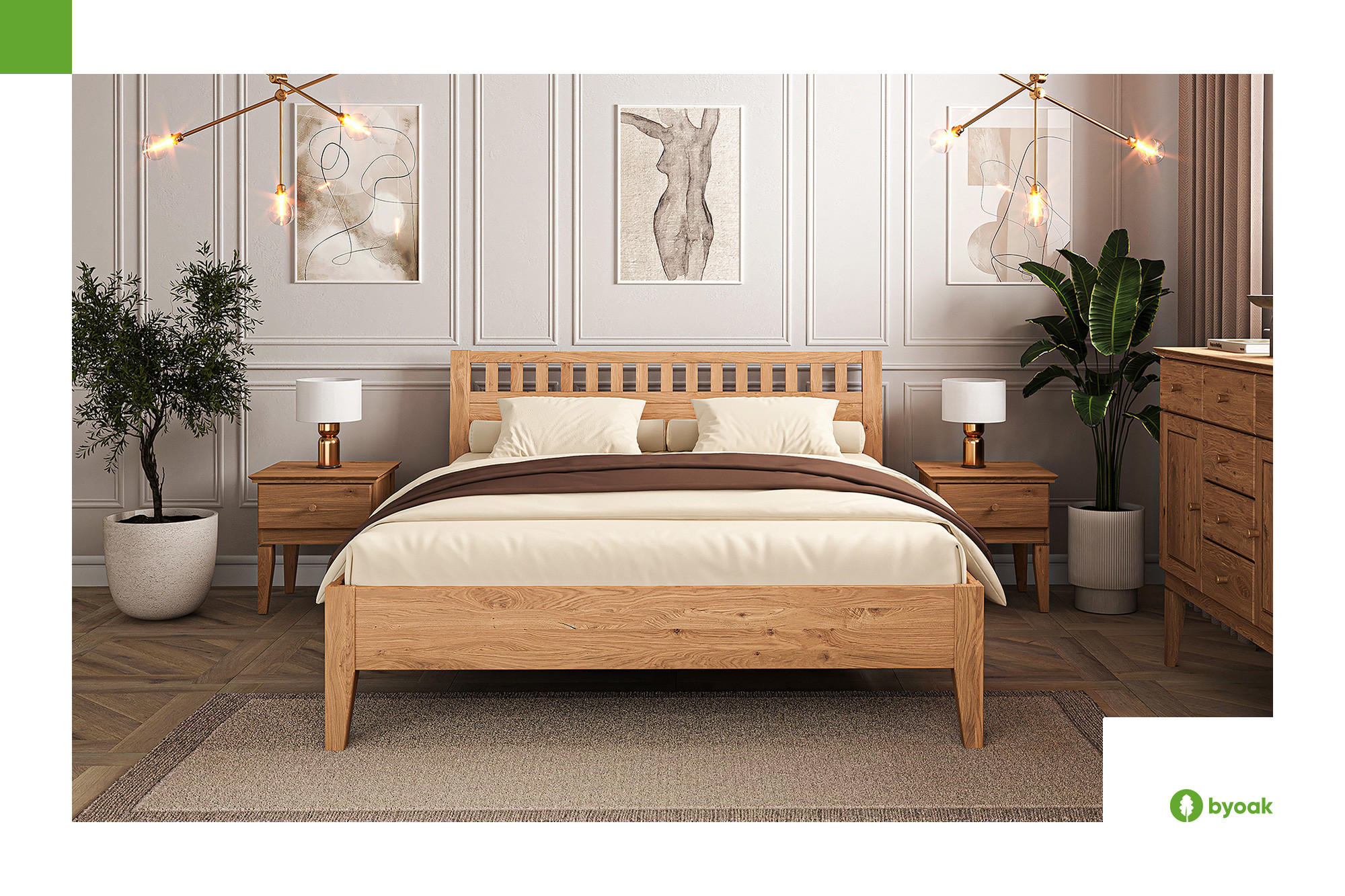 MASSIVHOLZBETT ELIAS 5 80x190 Kernbuche - Kernbuche, Holz (80/190cm) - byoak