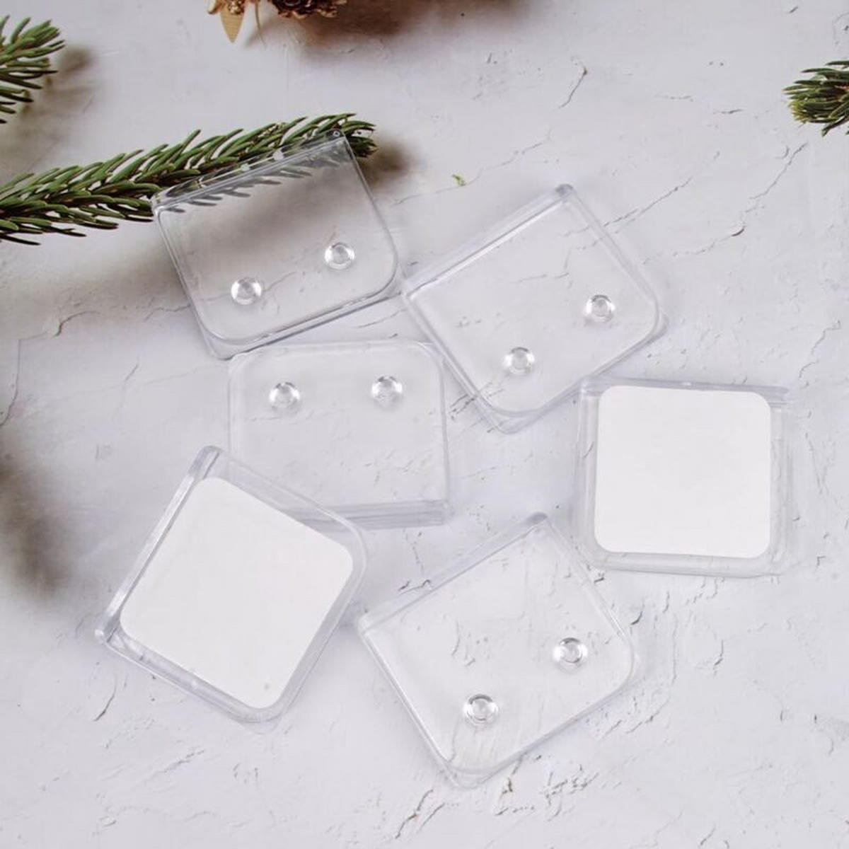 DUSCHVORHANG-CLIPS 12er-Set selbstklebend U-förmig 5 x 4,5 x 1 cm ohne Bohren - Transparent, Textil (4.5/1/5cm) - MCBOSON