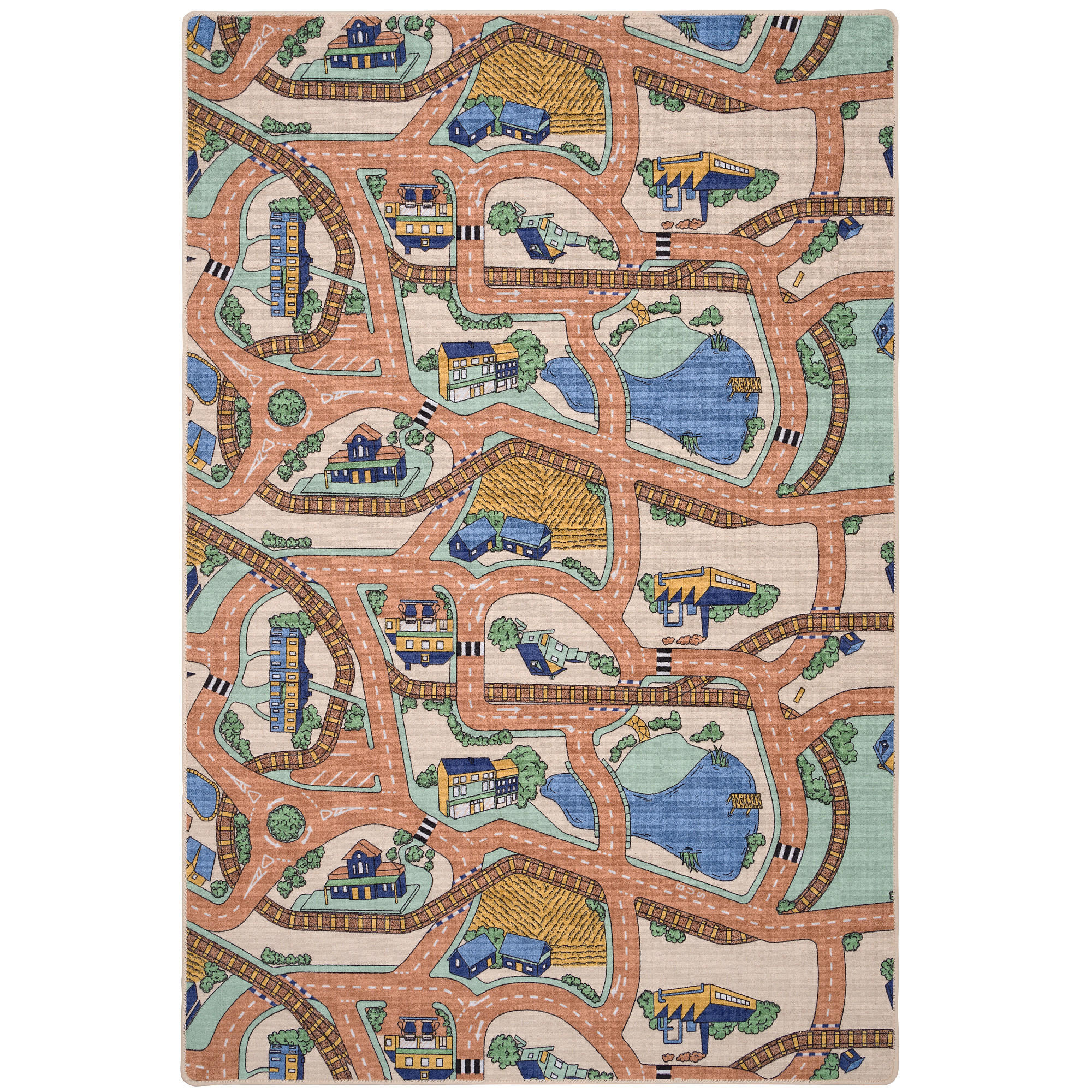 KINDER STRASSENTEPPICH - Beige, Textil (133/133cm) - Snapstyle