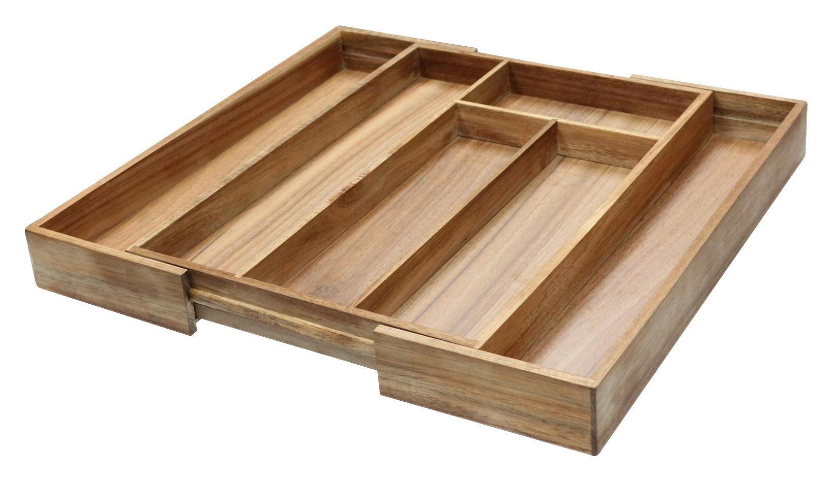 BESTECKEINSATZ Kristian aus Akazie vollmassiv - Naturfarben, Holz (42/5/50cm) - Zandiara