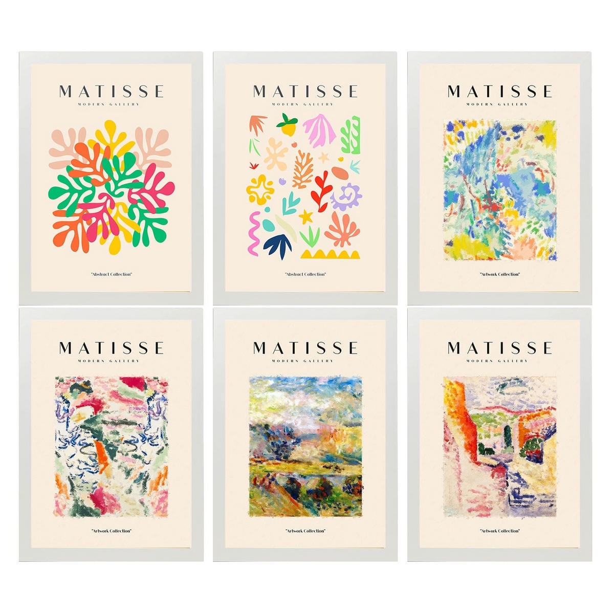 POSTER Set Mit 6 Illustrationen Von Henri Matisse Landschaften A3 Weißer Rahmen - Weiß, Papier (29/3cm) - Nacnic