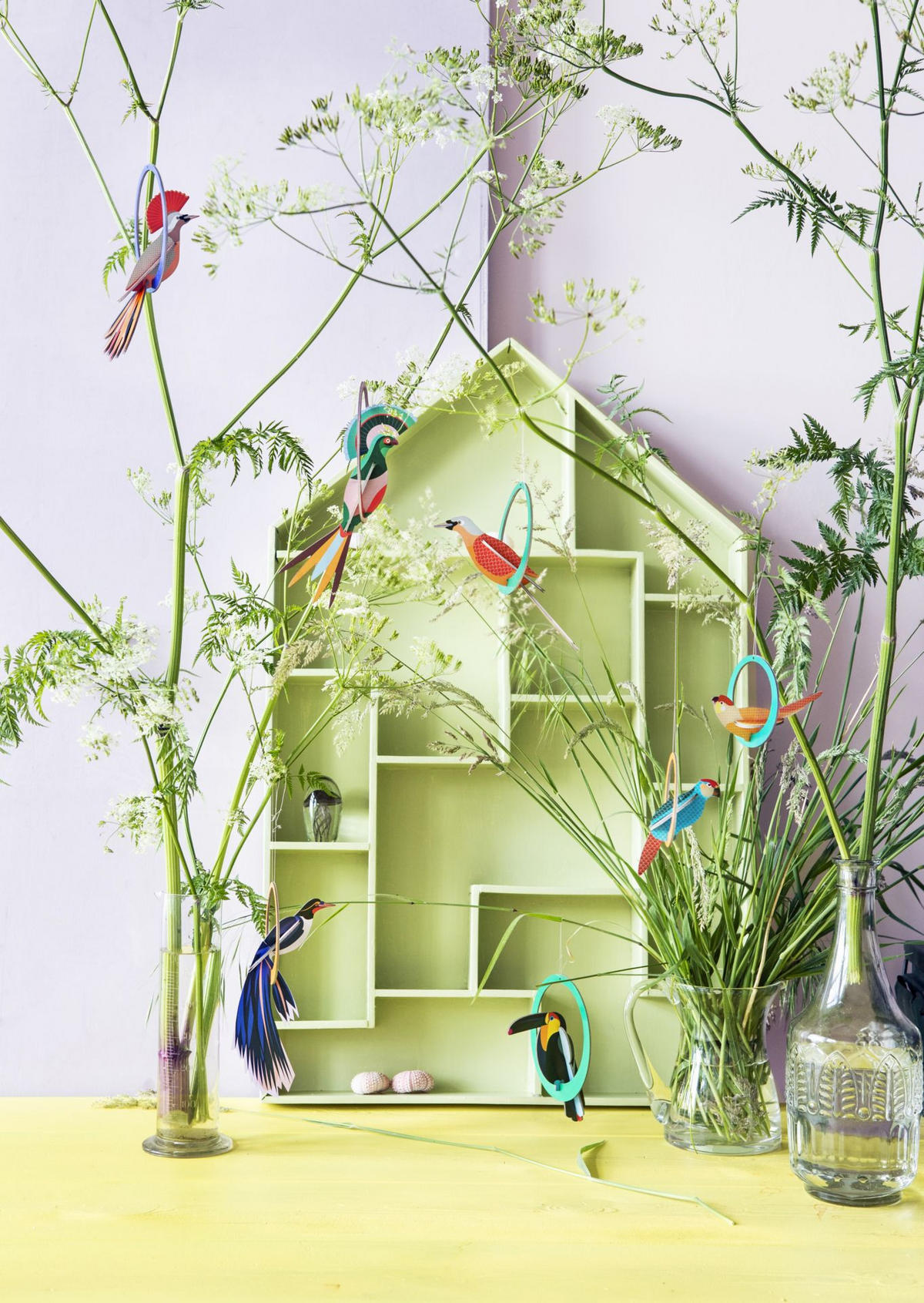 WANDSKULPTUR Bunt 10/2 cm - Multicolor, Wellpappe (10/2/14cm) - KUNSTLOFT