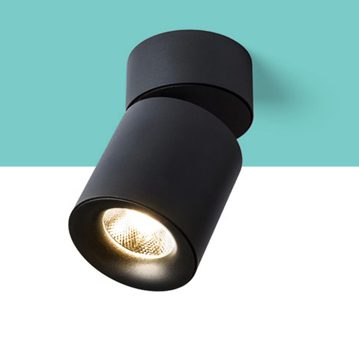 DECKENLEUCHTE CONDU Schwarz 20 W - Schwarz, Metall (10/10/17cm) - Rendl